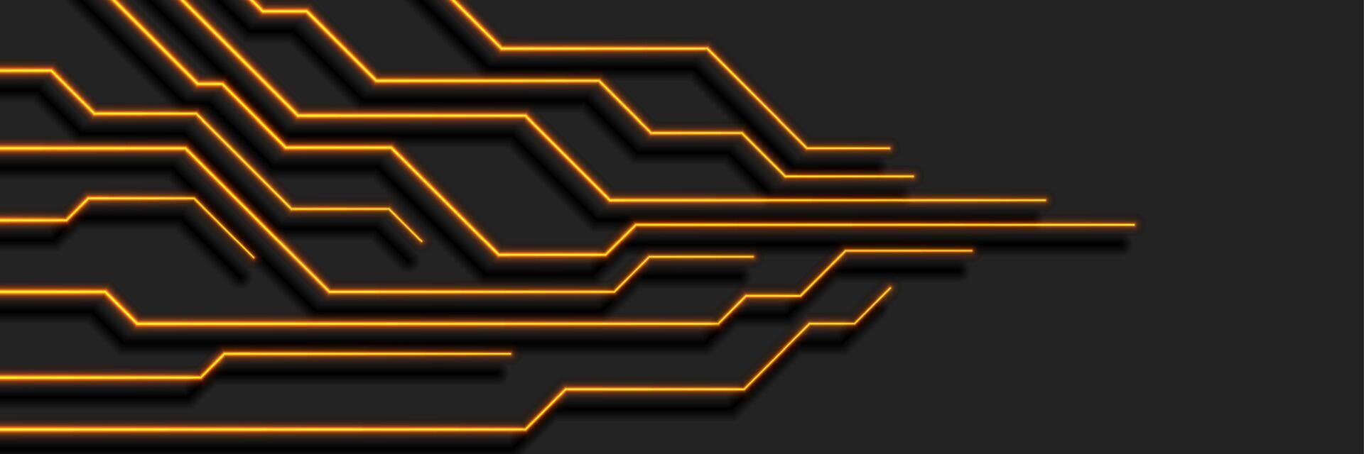 Abstract neon background with circuit board lines vector