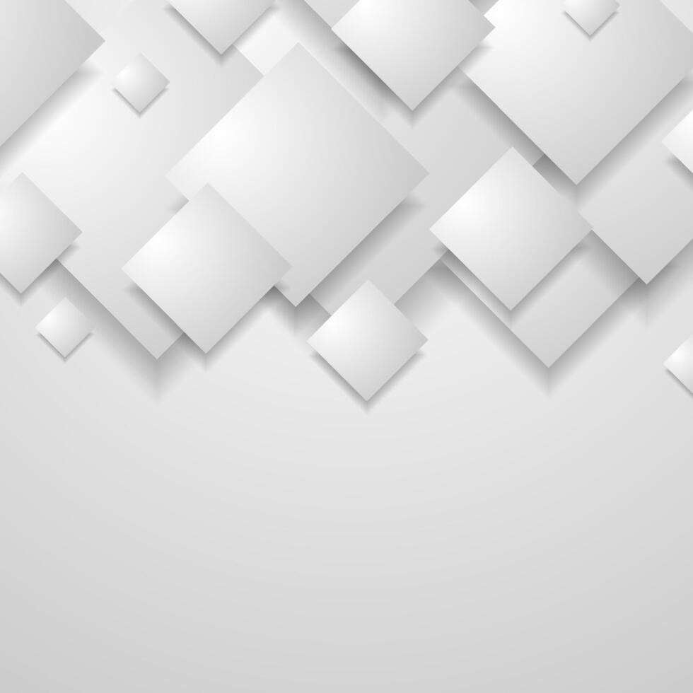 Light grey minimal paper squares abstract geometric background vector