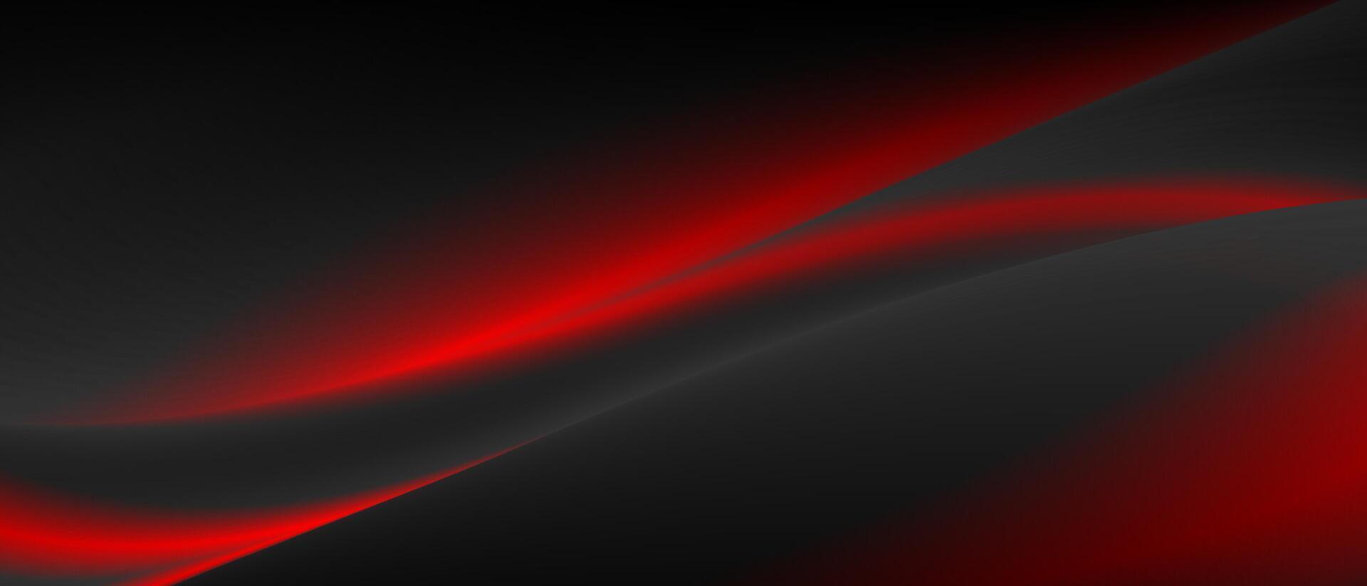 Abstract red black smooth blurred waves background vector
