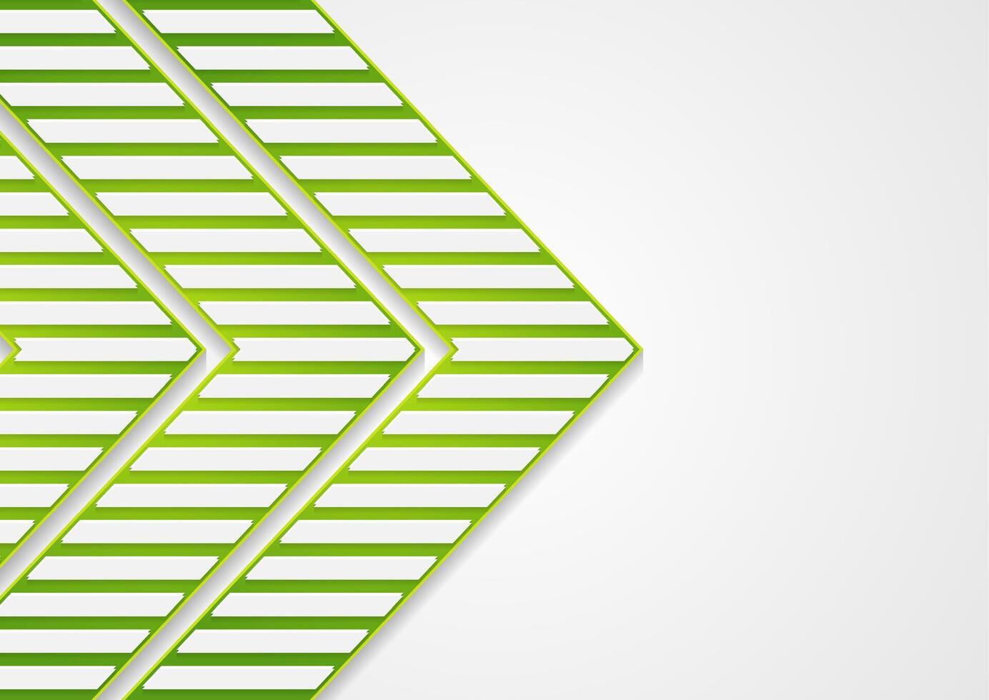 Green and white paper arrows abstract tech concept background vector