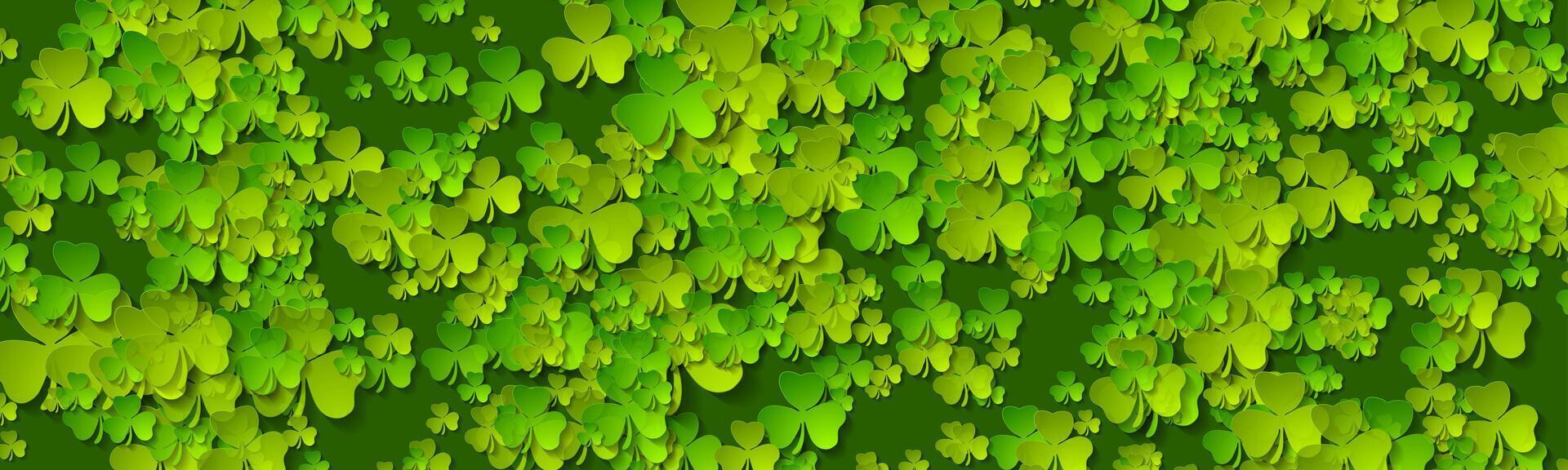 Saint Patrick Day abstract background with shamrock leaves vector