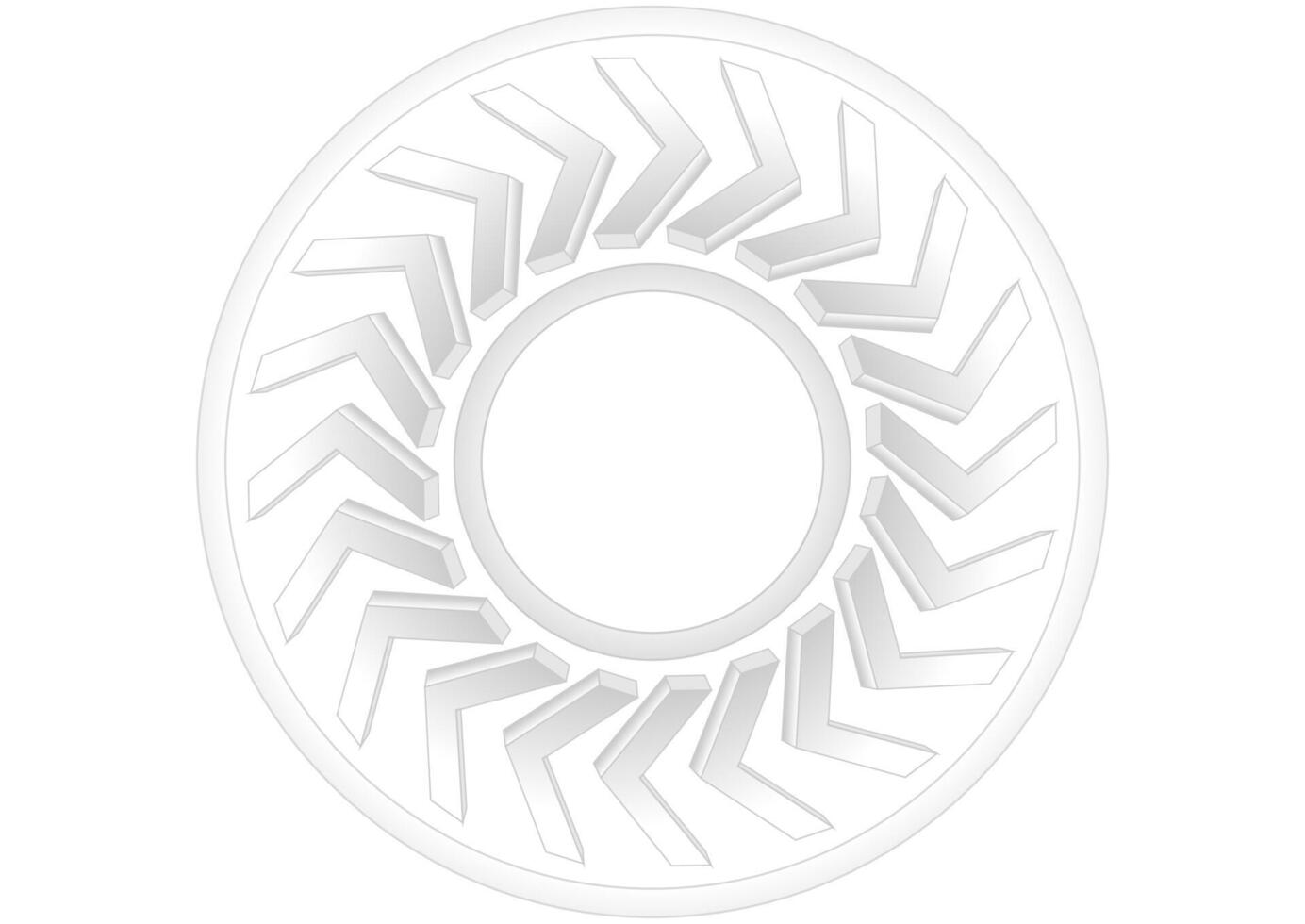 Grey white 3d art round arrows abstract technology background vector