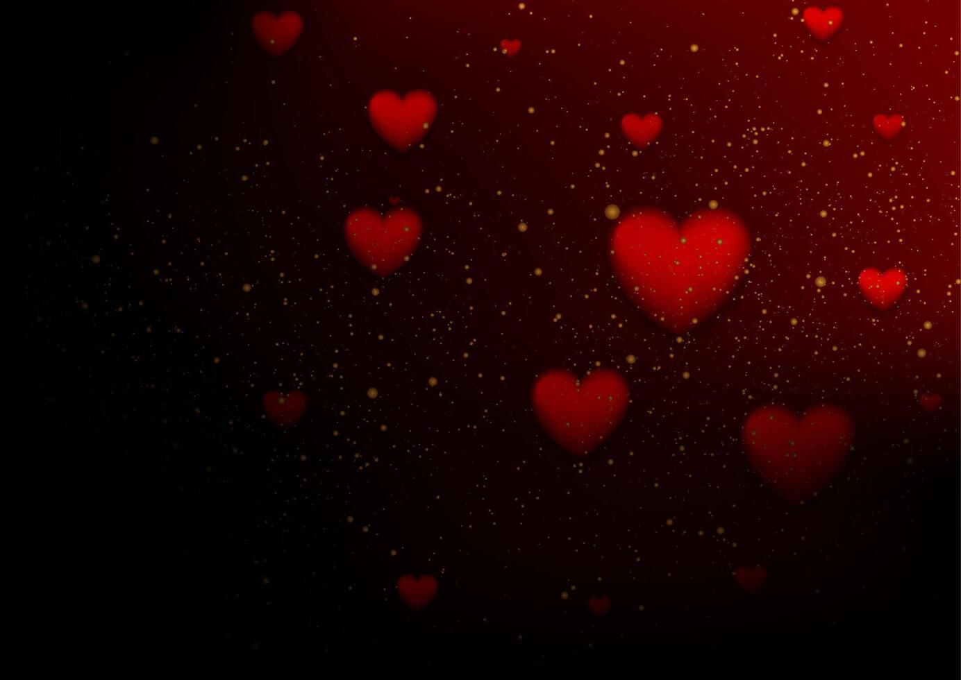 Dark red and golden Valentines Day abstract background vector