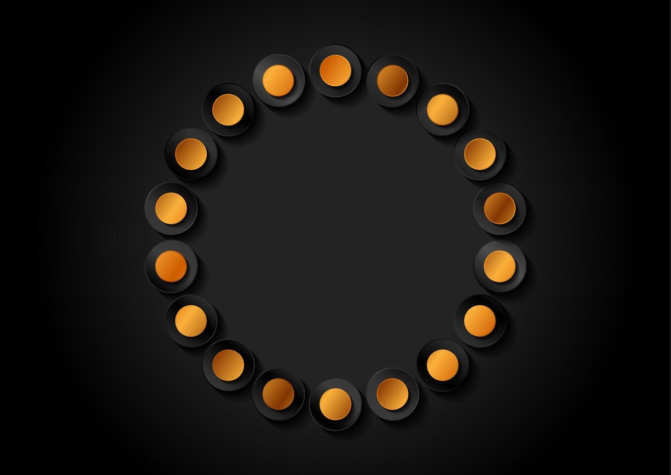 Luxury golden dotted round frame abstract background vector