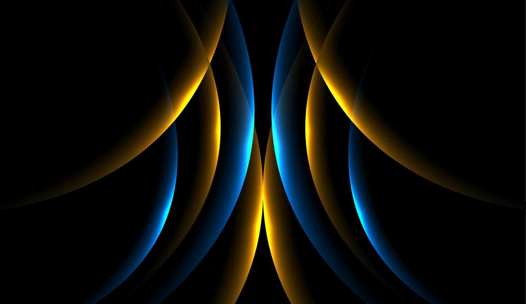 Abstract blue orange smooth glowing wavy lines background vector