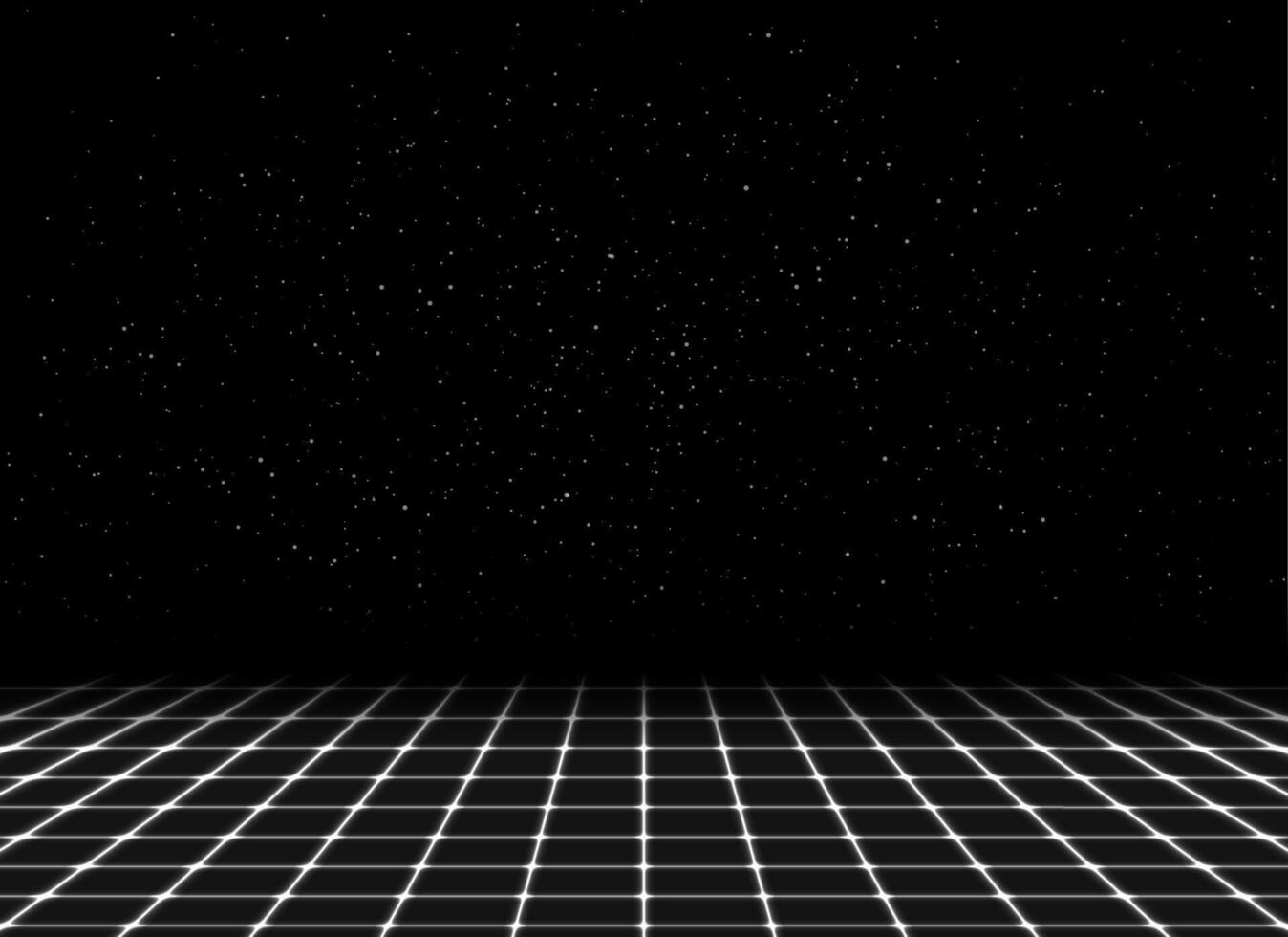 Retro futuristic landscape hi-tech background vector