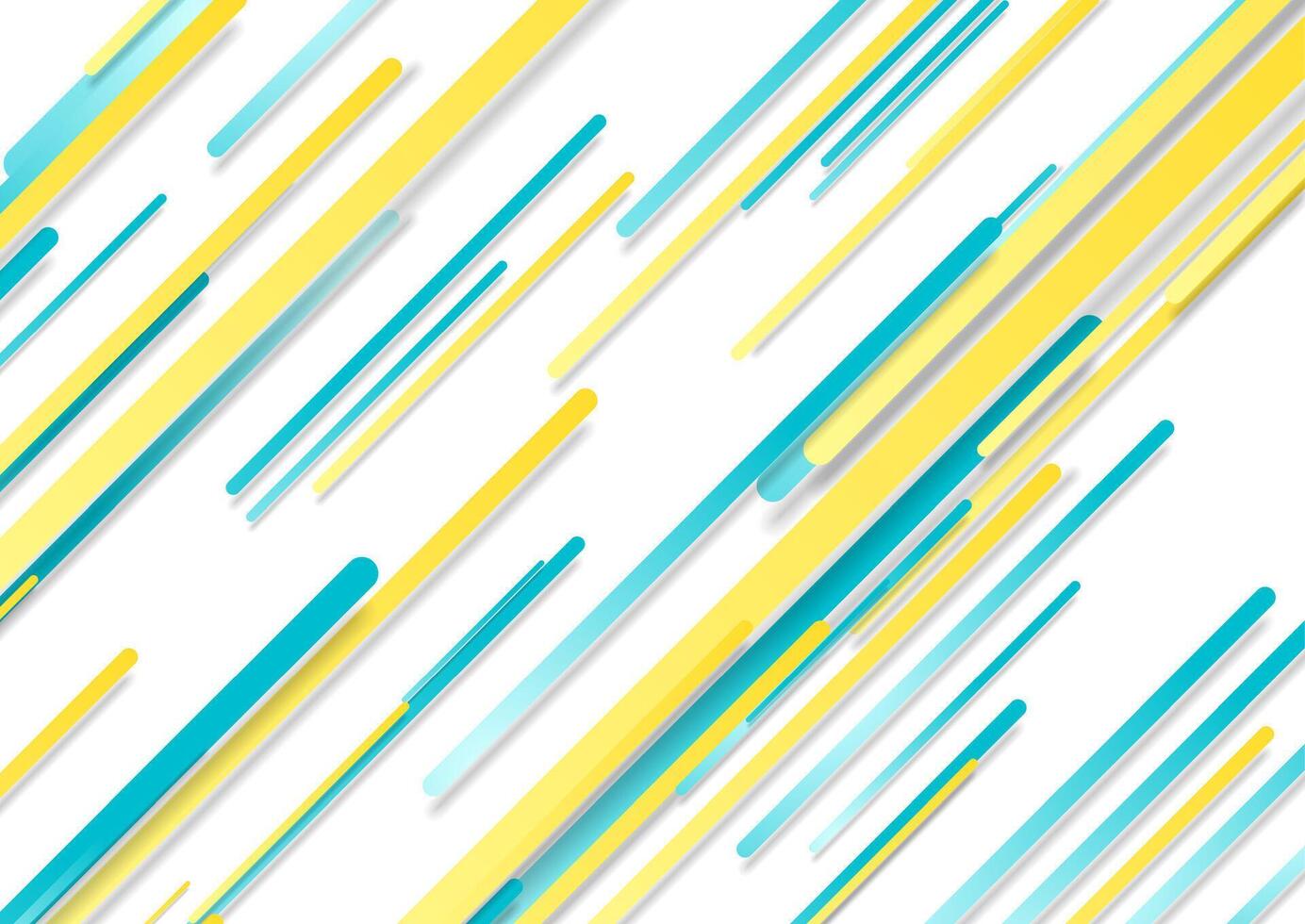 Blue yellow paper stripes abstract minimal geometric background vector