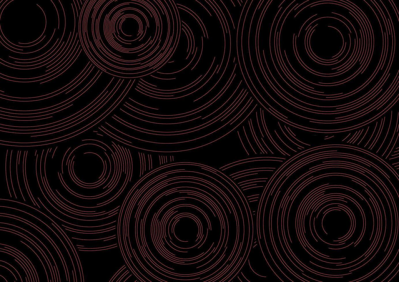 Dark red circular lines abstract futuristic tech background vector