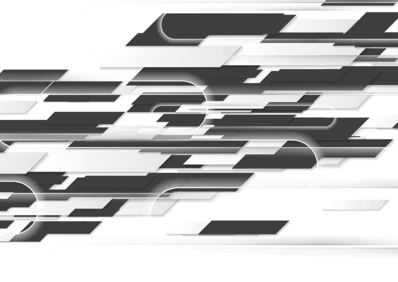 Black white minimal abstract geometric tech background vector