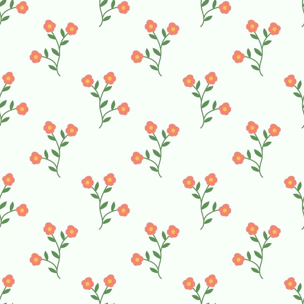 Seamless pattern with pink flowers. Spring and summer floral background. Design for wallpaper, wrapping paper, background, fabric. vector