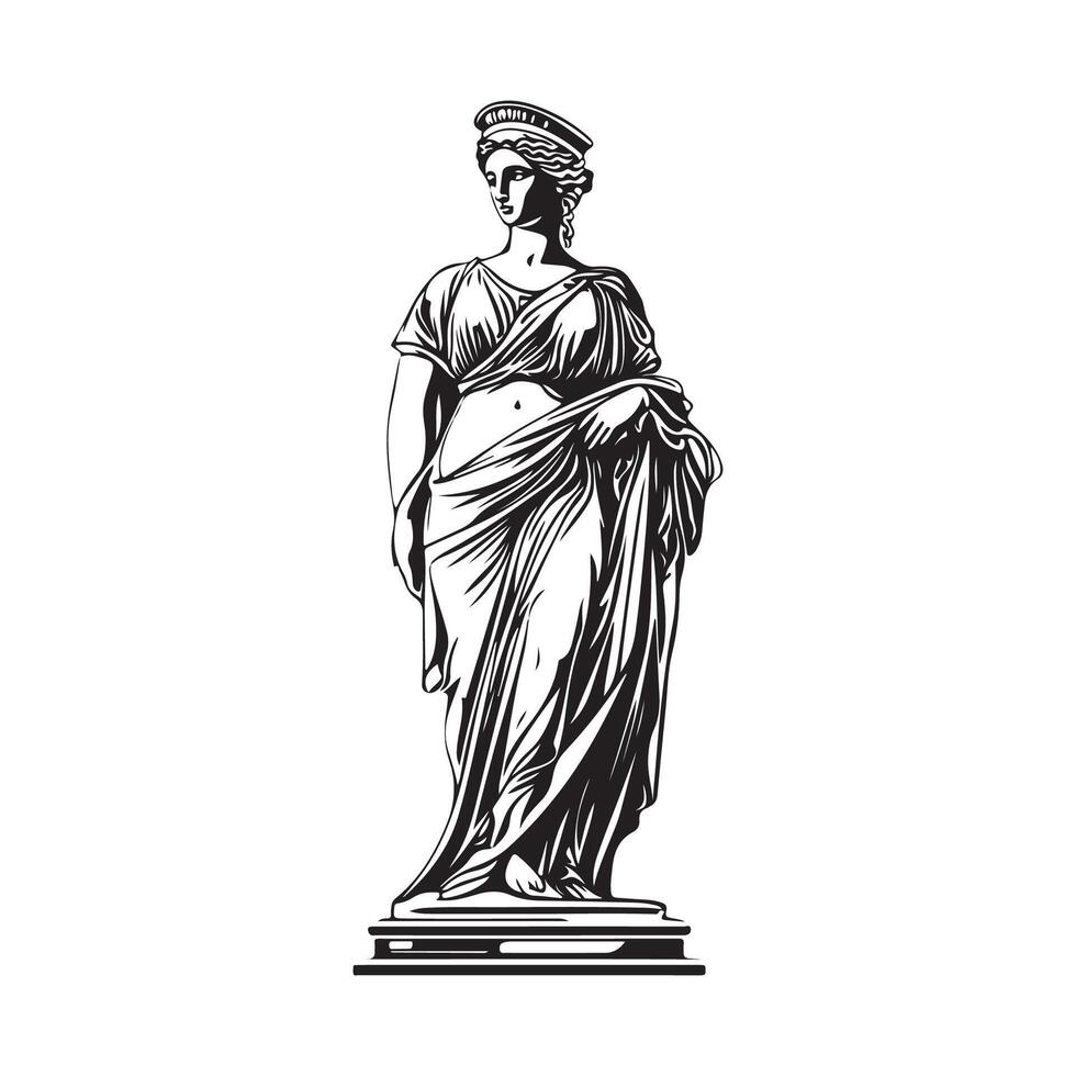 Greek woman sculpture antique classical sculpture image vector