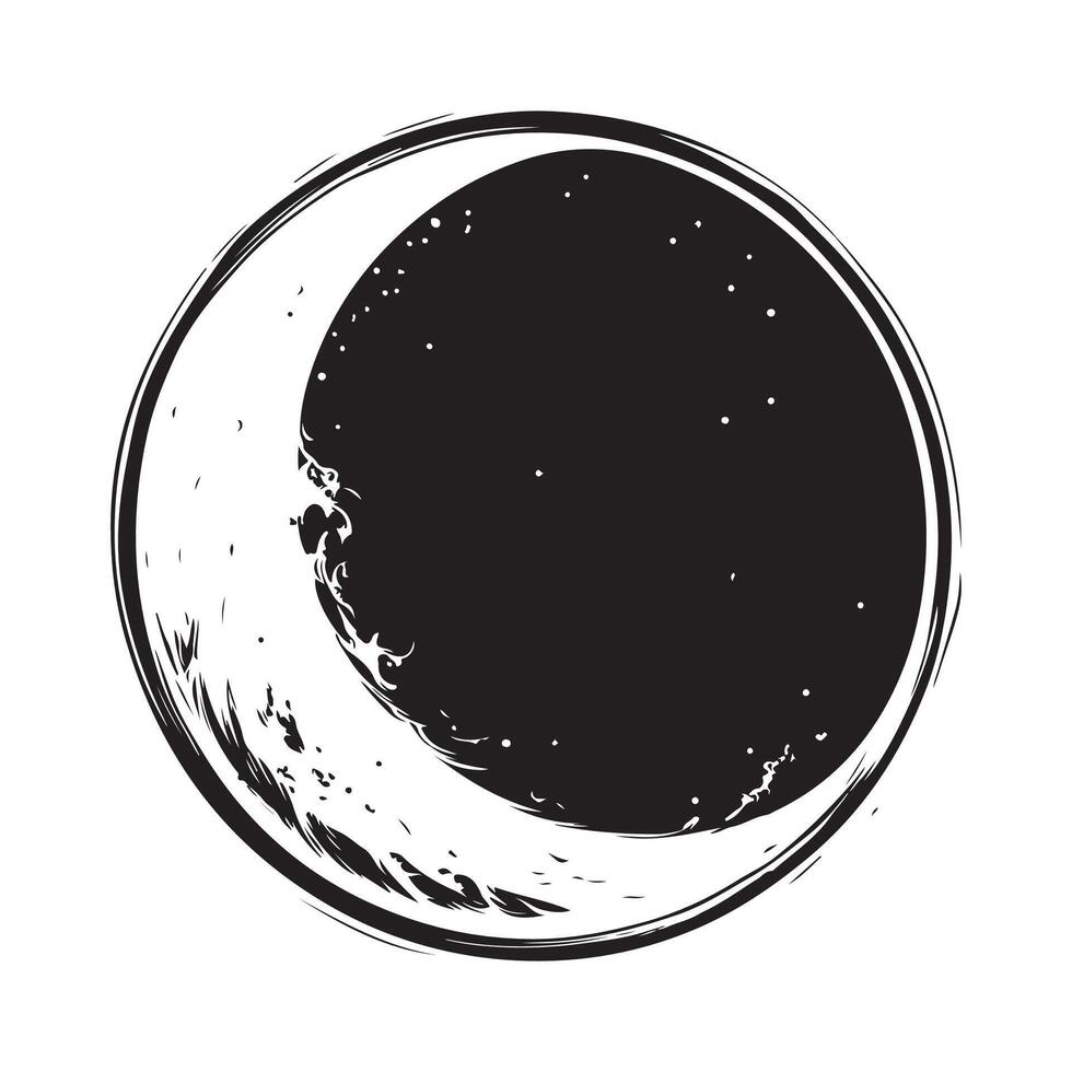 Black and white Moon Logo Design Art and Illustration isolated on white background vector