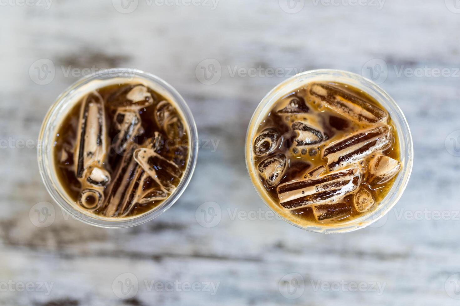 Top view of iced americano photo
