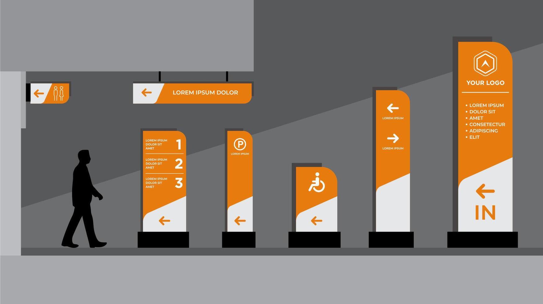 Exterior and interior signage vector