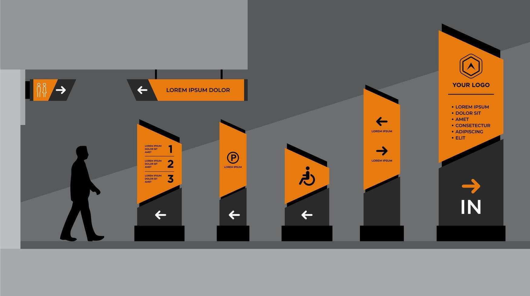 Set of signboards for business vector