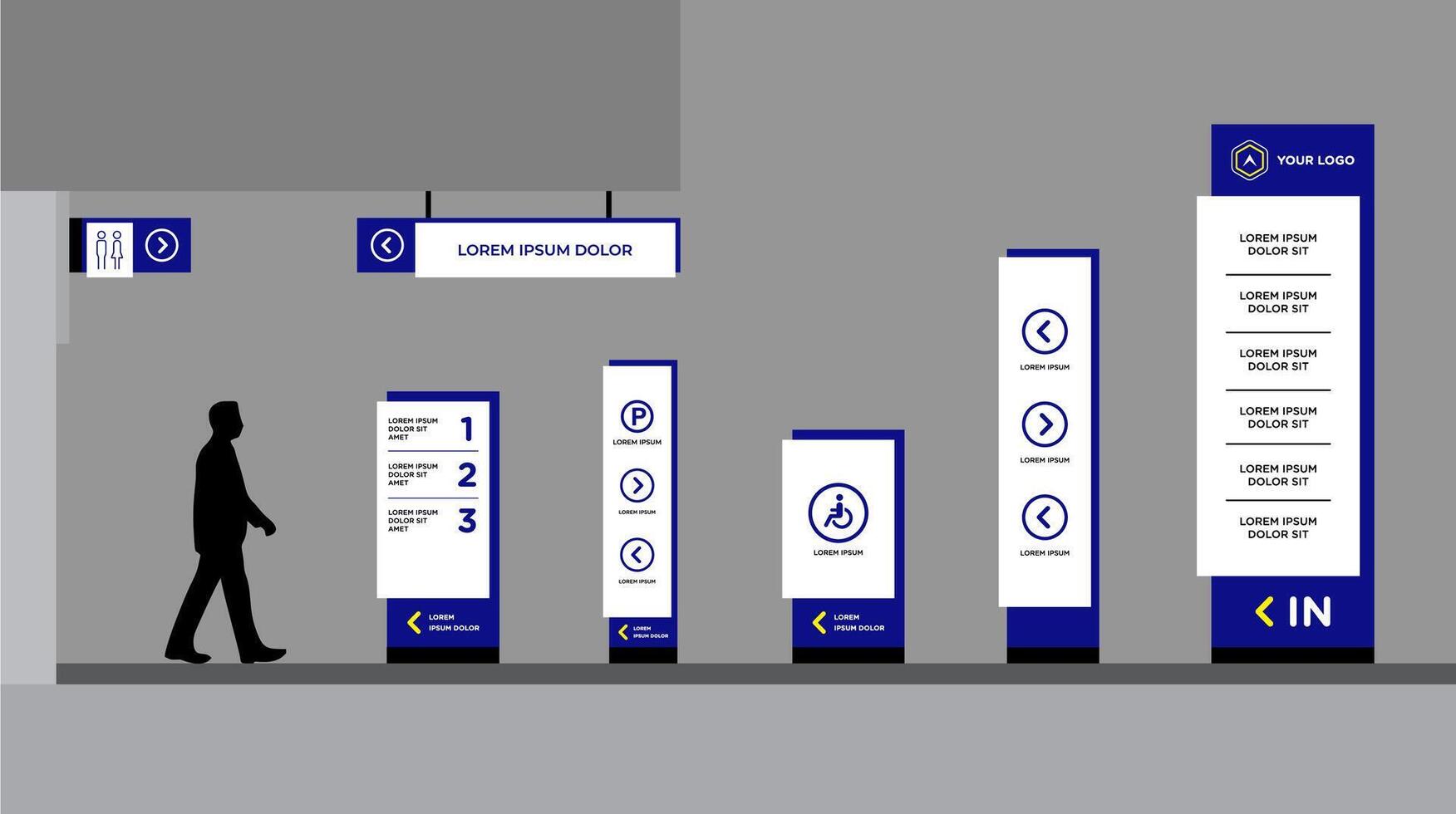 Modern Signage System Design vector