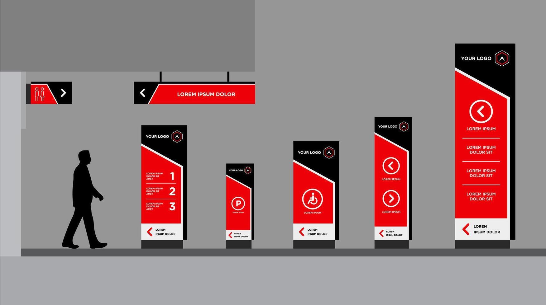 Business Exterior and interior signage vector