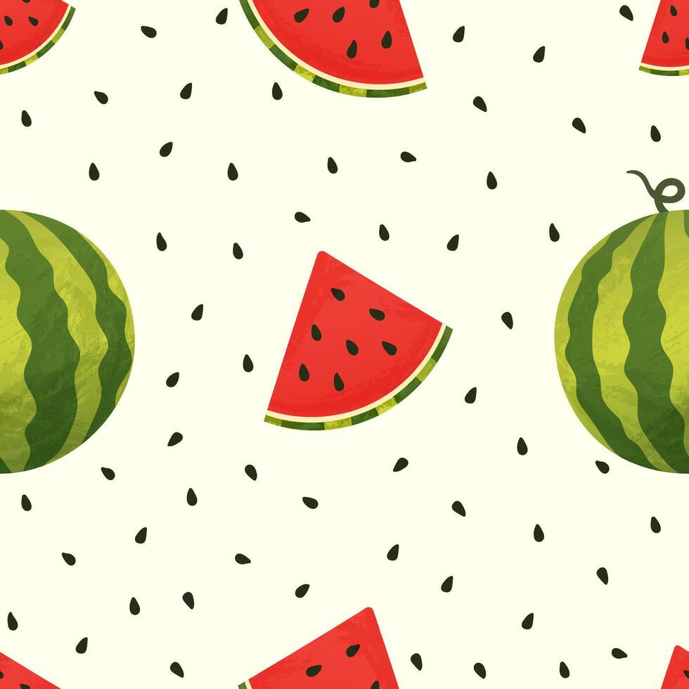 bright summer seamless pattern with watermelon for fabric, background, wallpaper and cards vector