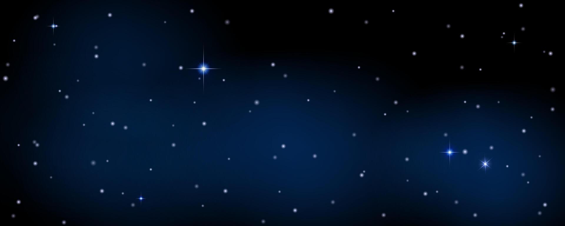 Concept of web banner. Magic galaxy. Horizontal space background with realistic nebula, stardust and shining stars. Infinite universe and starry night sky. vector
