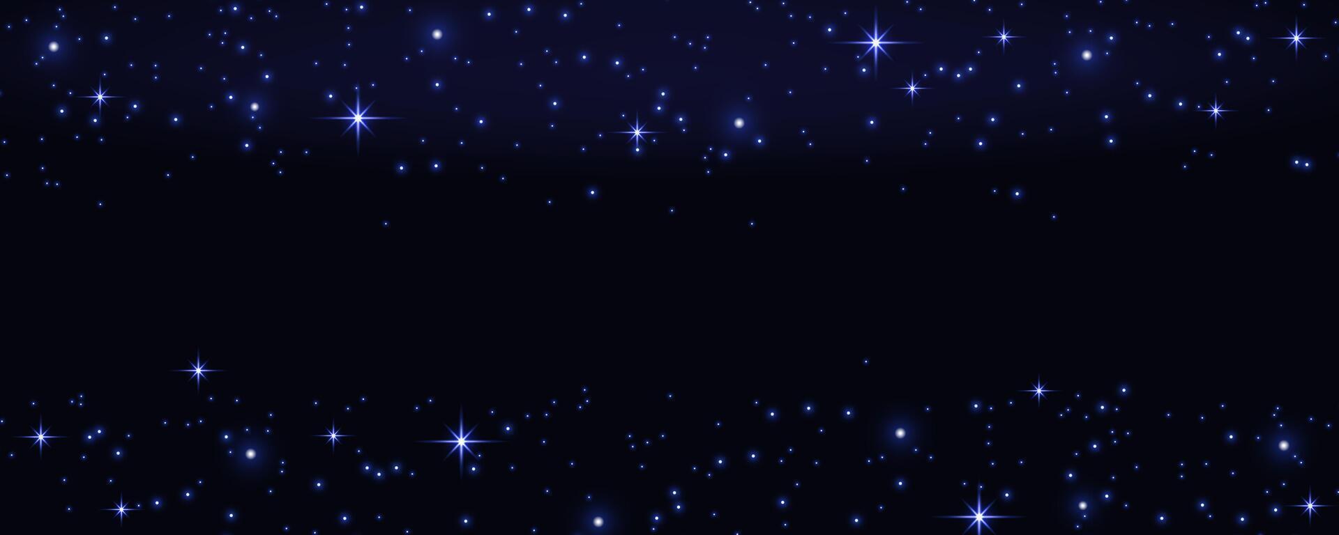 Concept of web banner. Magic color galaxy. Horizontal space background with realistic nebula, shining stars. Infinite universe and starry night sky. vector