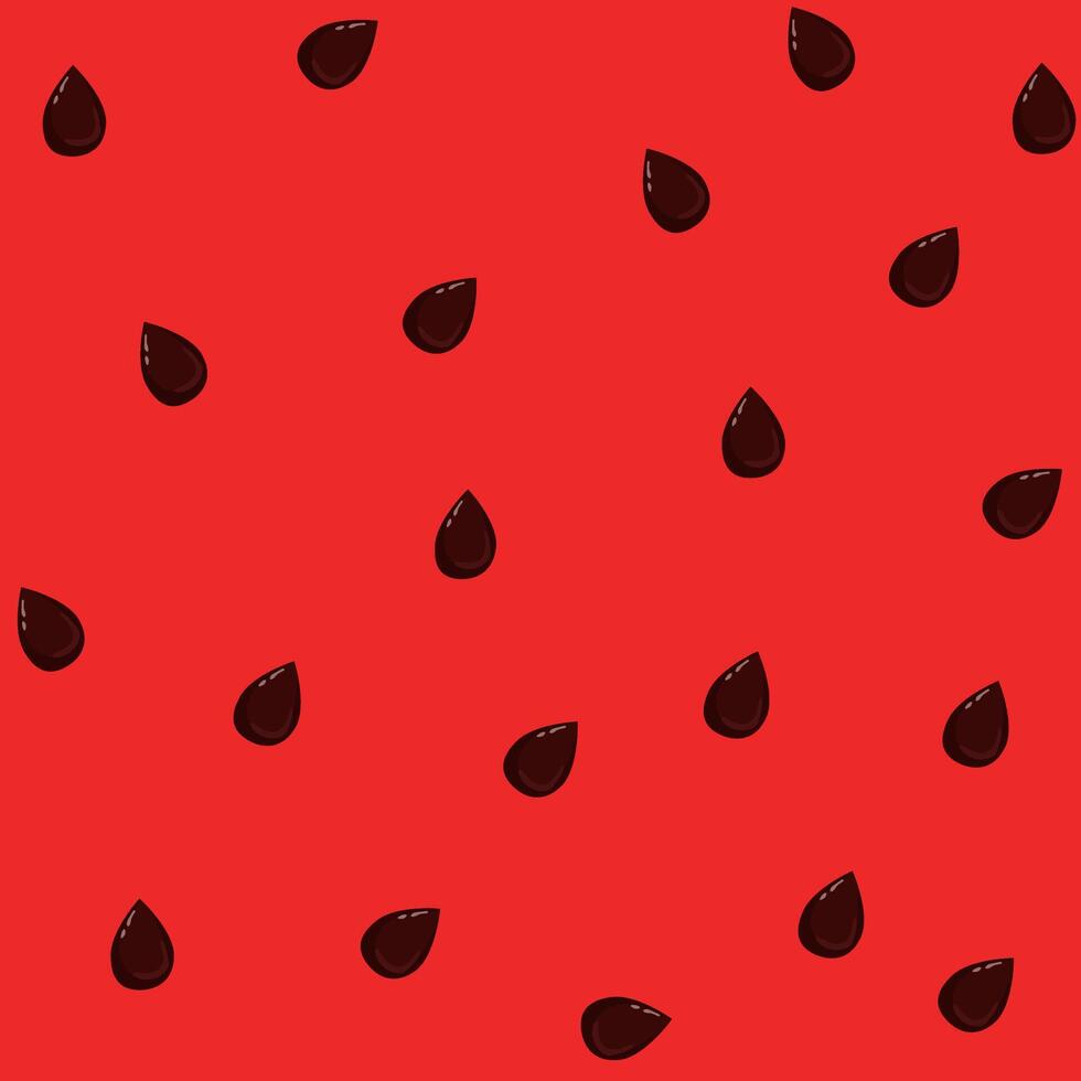 Watermelon inside seeds and red background, simple summer print. Slice of fruit, sweet dessert retro design. Juicy summer tropical vector