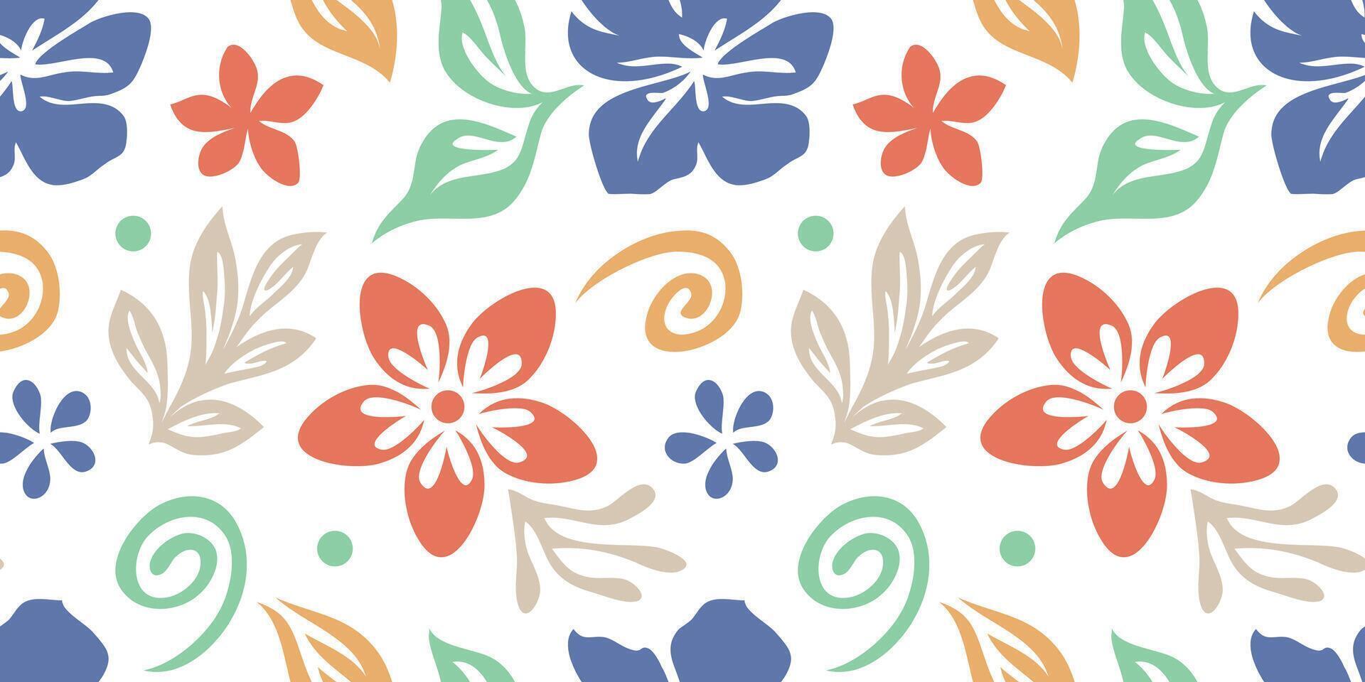 Simple hand drawn abstract floral print. Trendy collage pattern. Fashionable template for fabric design. abstract flower vector