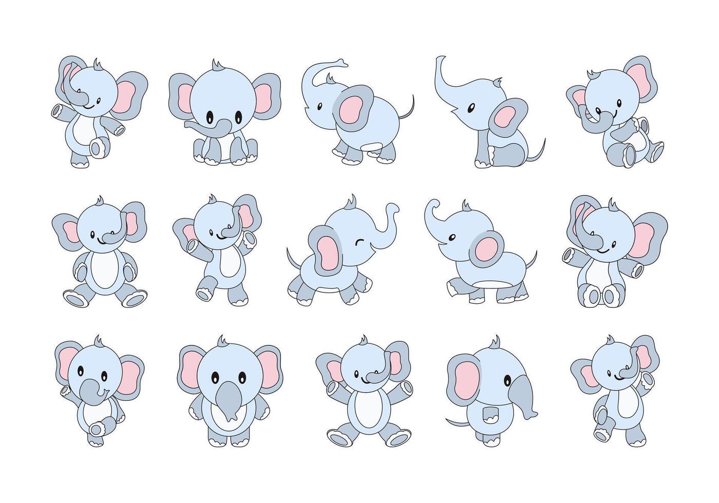Cute Cartoon Elephant Element vector