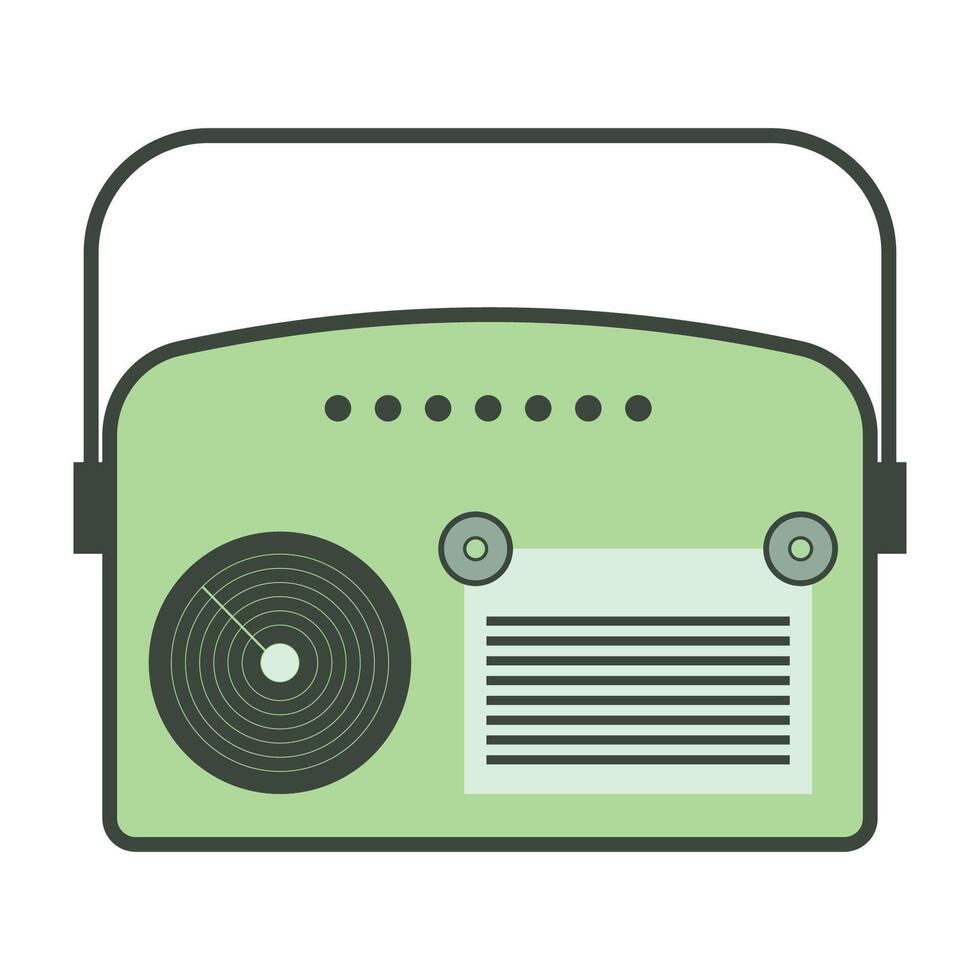 Retro electronic device and vintage communication tools icons. vector
