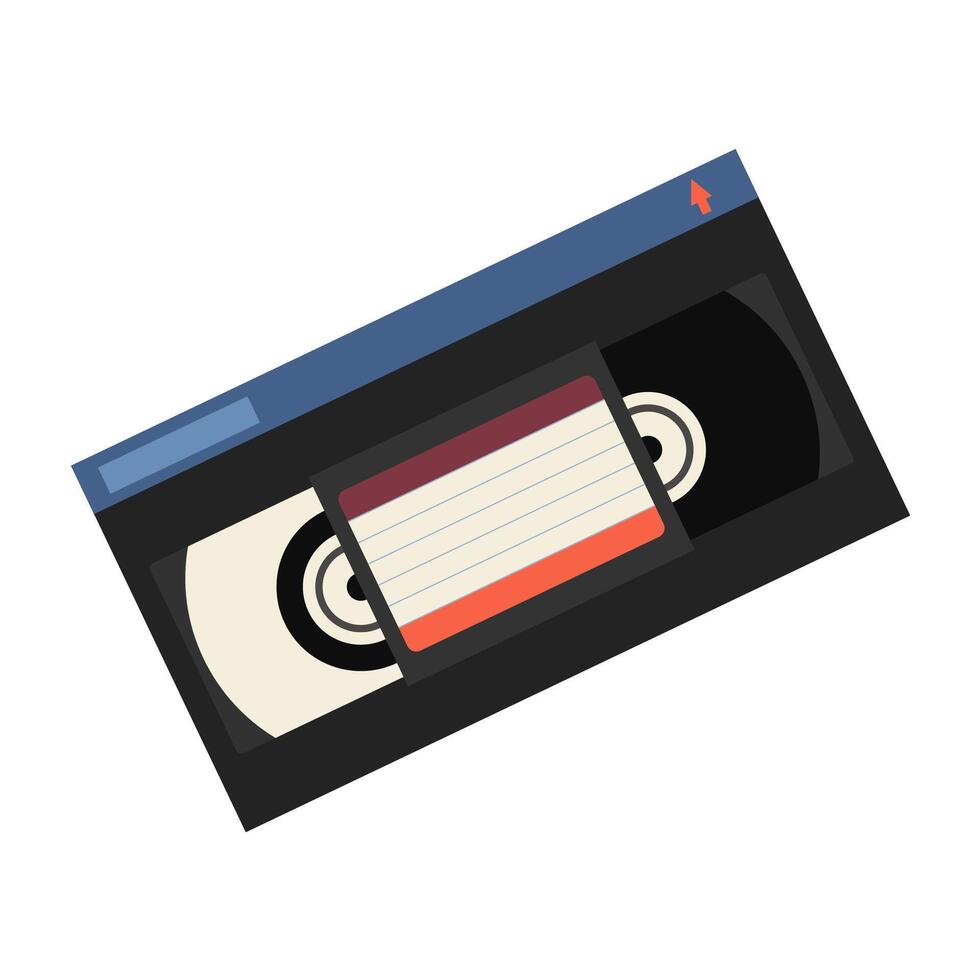 Retro technology and media icons including radios, tape, and computer vector