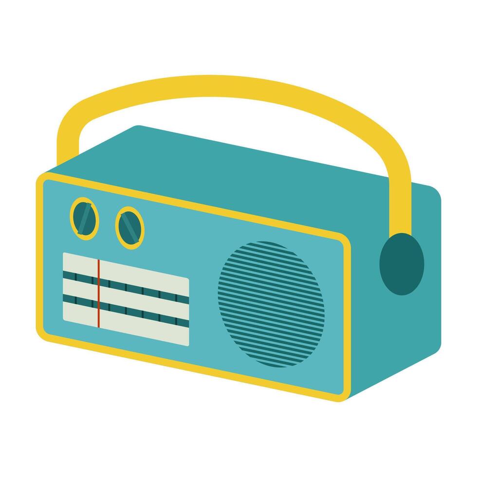 Retro technology and media icon including radios, tapes, and computers. vector