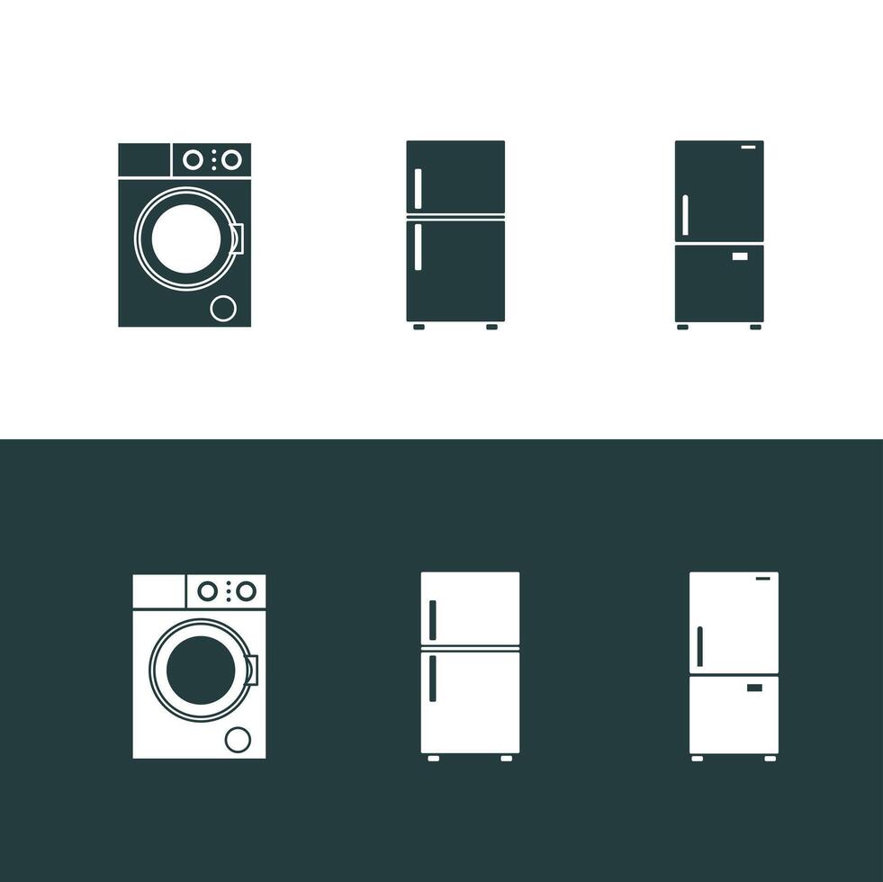 home appliance store icon set vector