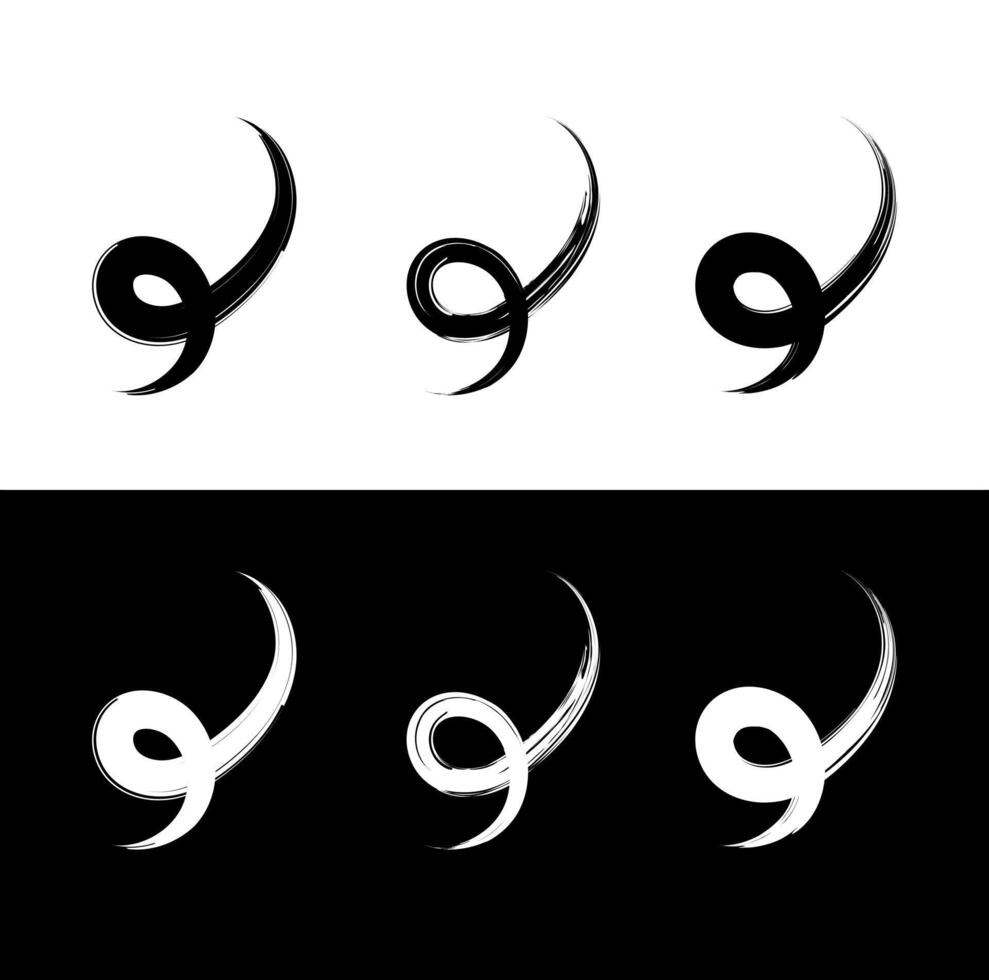 Abstract Swirls and Spirals set vector
