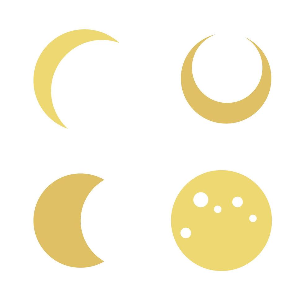 illustration of moon cute set vector