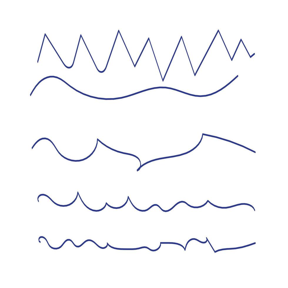 simple hand drawn line set elements vector