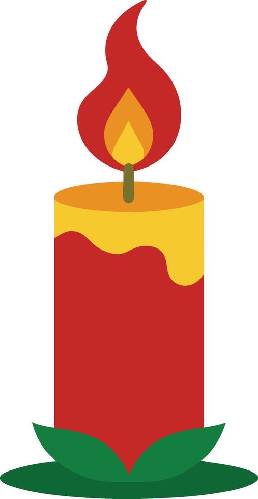 Glowing Christmas Candle Clipart on White Background Festive Light vector
