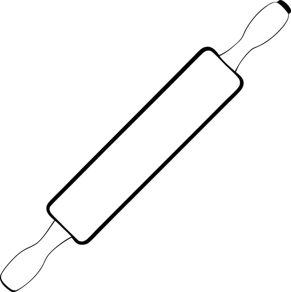Rolling Pin Kitchen Utensil Isolated on White vector