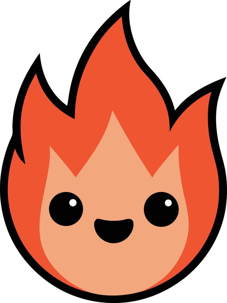 Intense Blazing Flame Hot Fire on White vector
