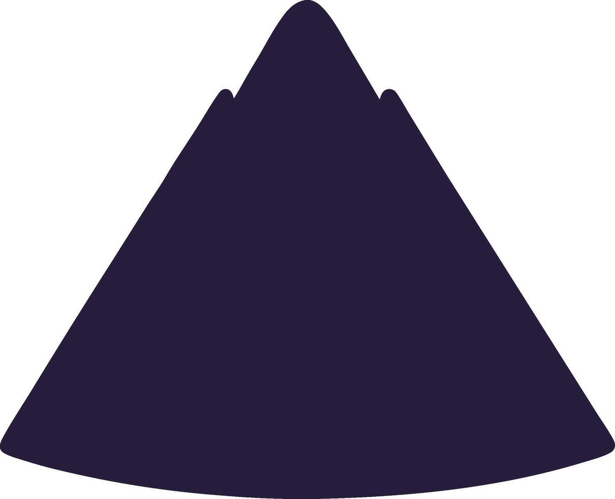 Dramatic Dark Mountain Nature Silhouette on White vector