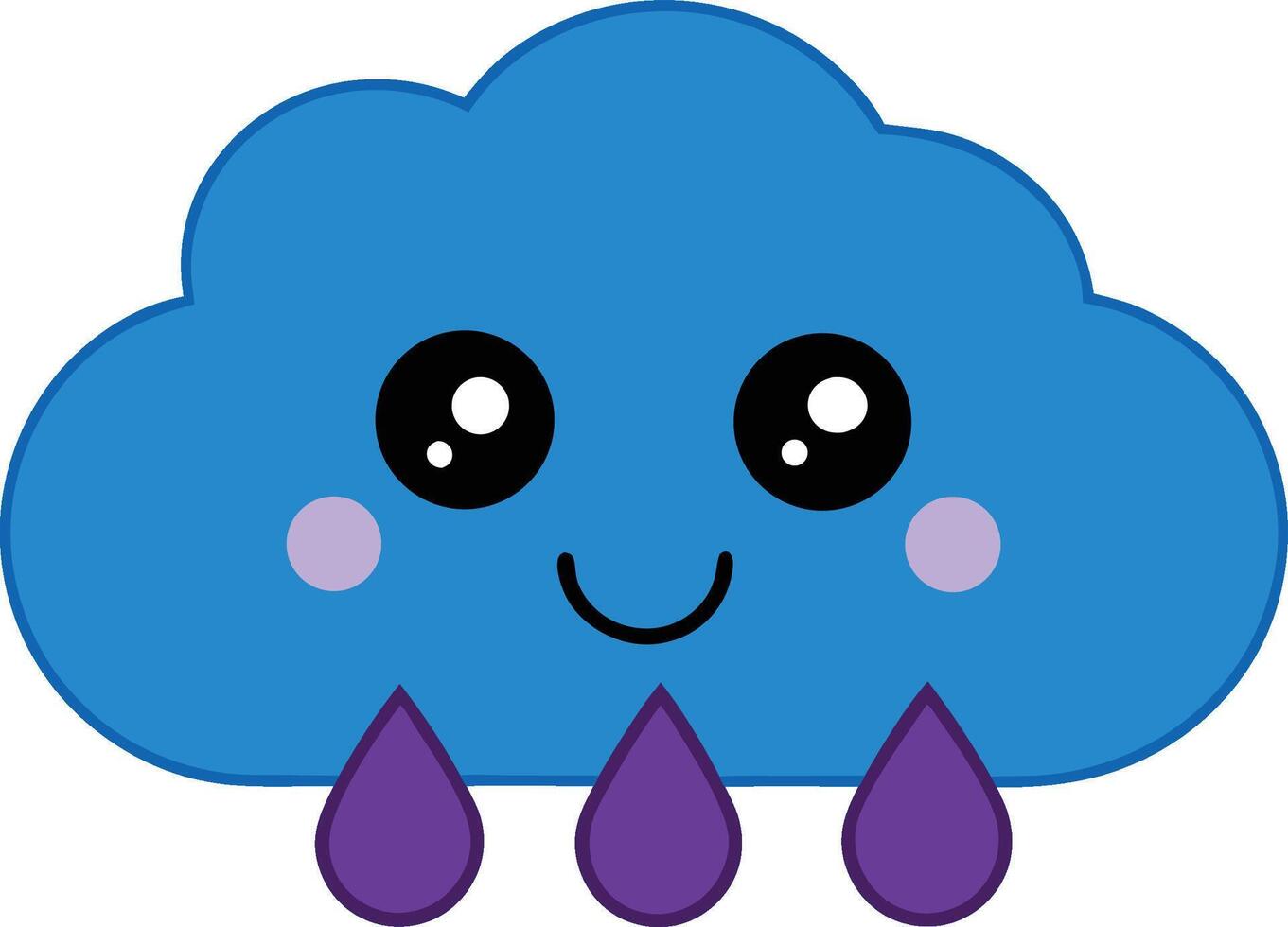 Gloomy Rain Cloud Wet Weather Illustration on White vector