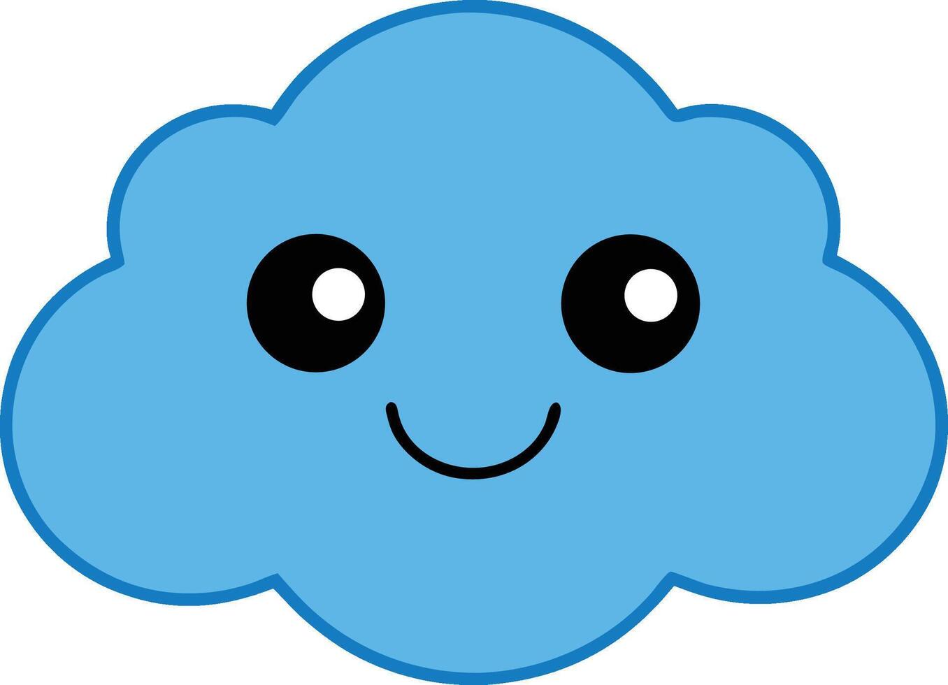 Joyful Happy Cloud Smiling Weather on White Sky vector