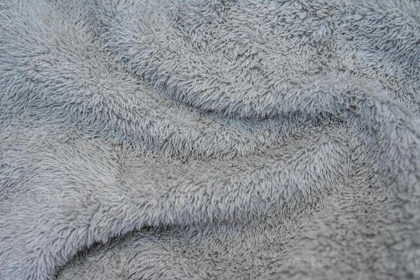Full frame shot of wrinkled gray microfiber cloth texture and background. photo