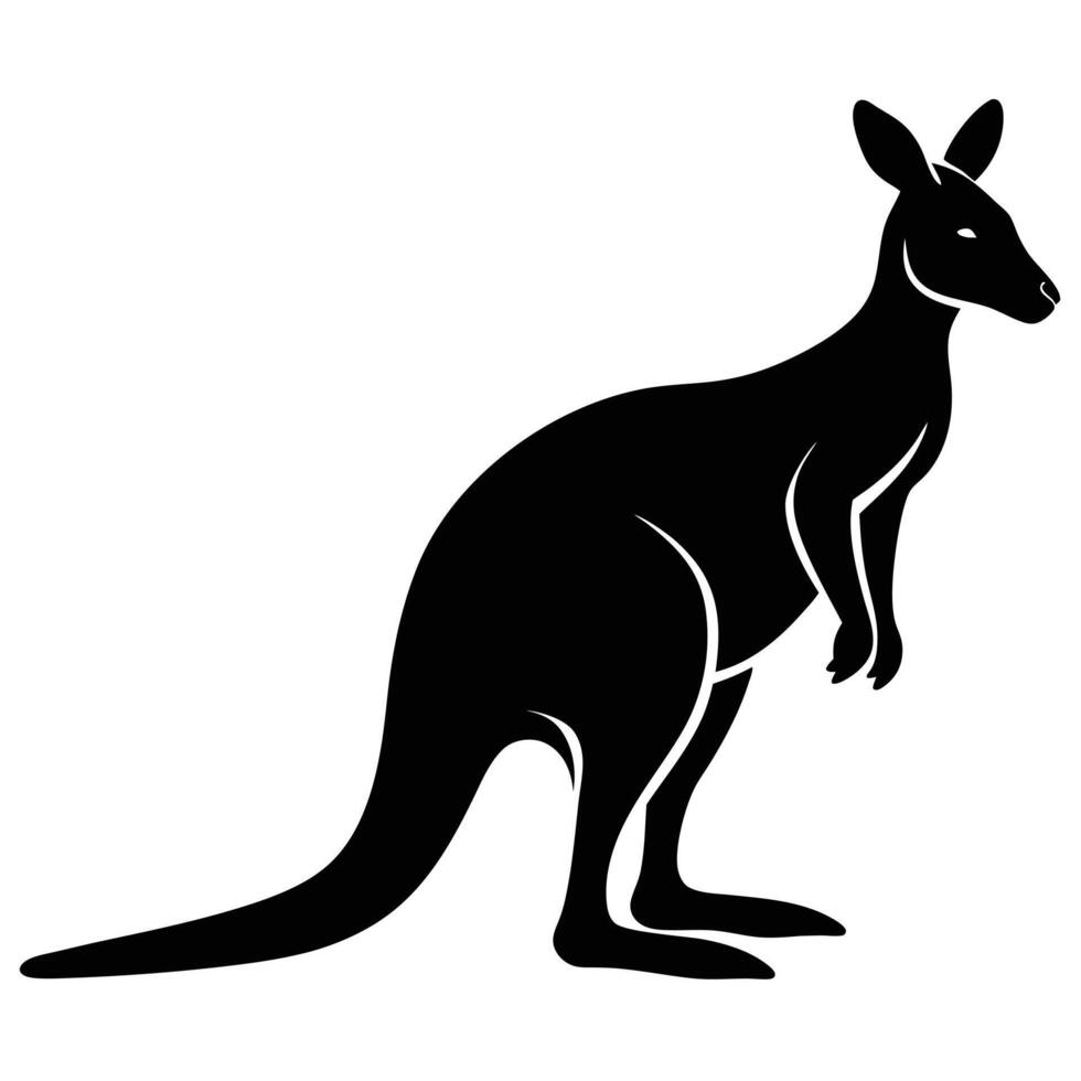 Silhouette illustration of a powerful australian kangaroo symbolizing strength and the outback vector