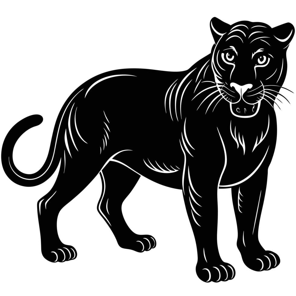 Black panther illustration showing a powerful animal in a graphic style vector