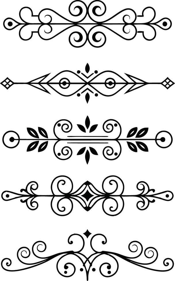Elegant Decorative Flourish Dividers vector