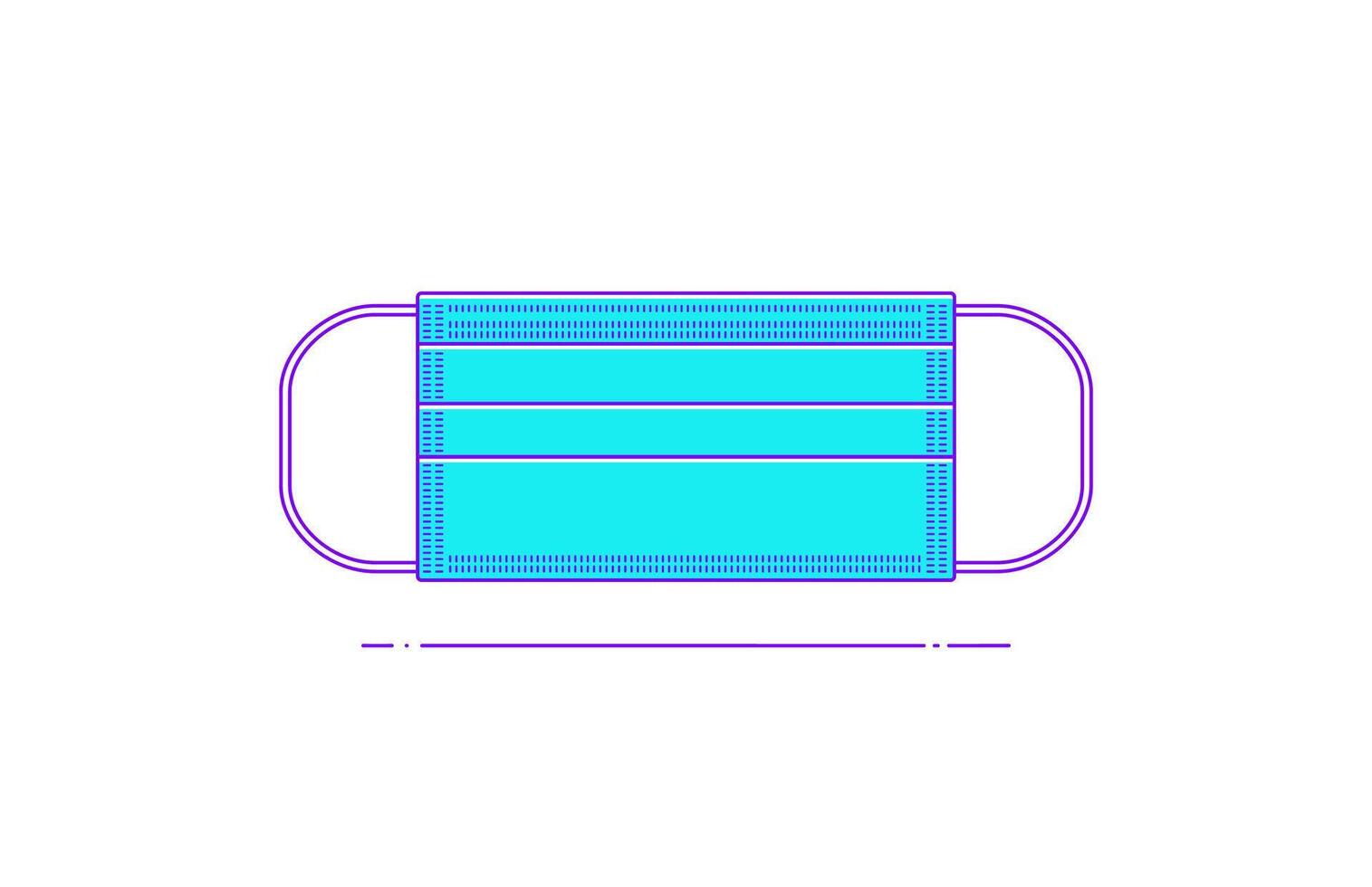 Medical mask line icon in flat style. Template PPE on isolated background. Personal protective equipment against bacteria, dust, air pollution, prevent virus, flu, pandemic, epidemic vector
