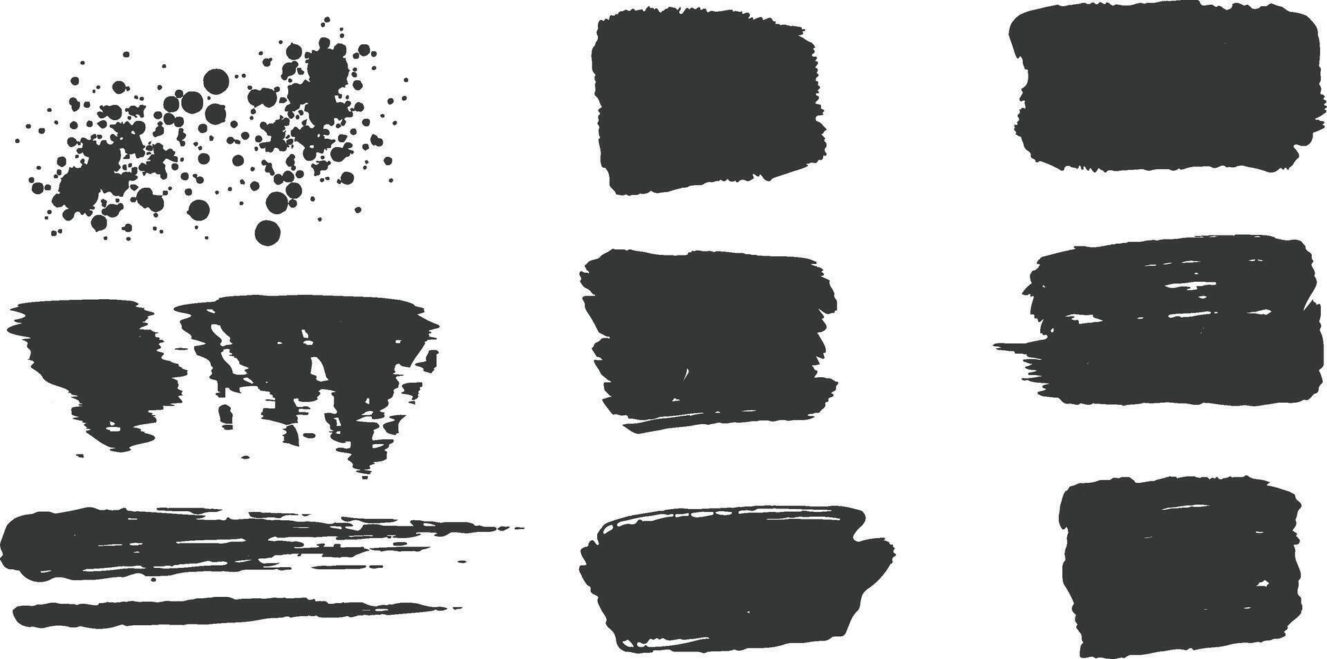 Black Paint Splatter Texture - Dirty Grunge Stains set vector
