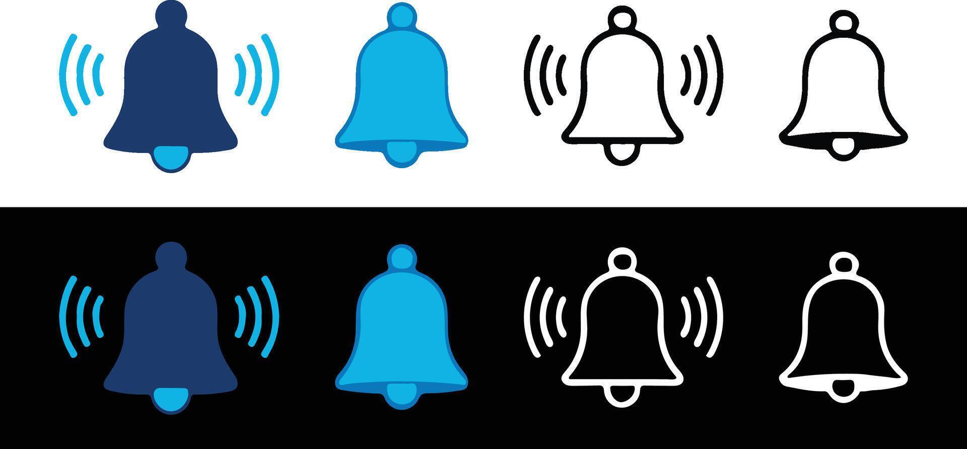 Bell Icon - Notification Symbol Isolated on White, Bell Icon isolated on white background. Notification symbol. Bell icon vector