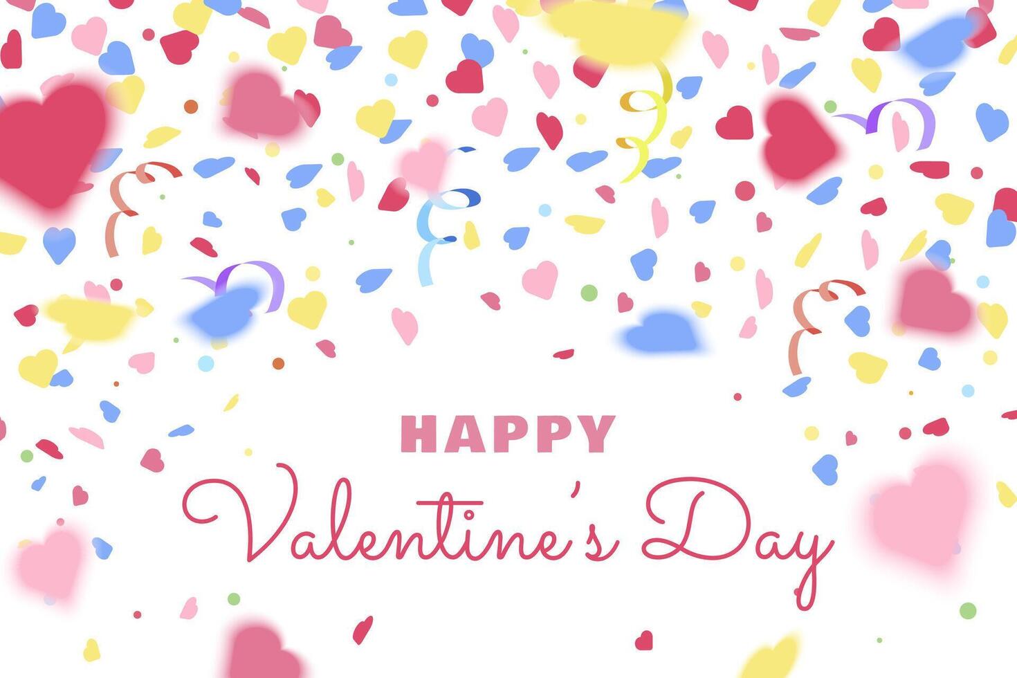 Valentines Day flat Composition with Confetti vector