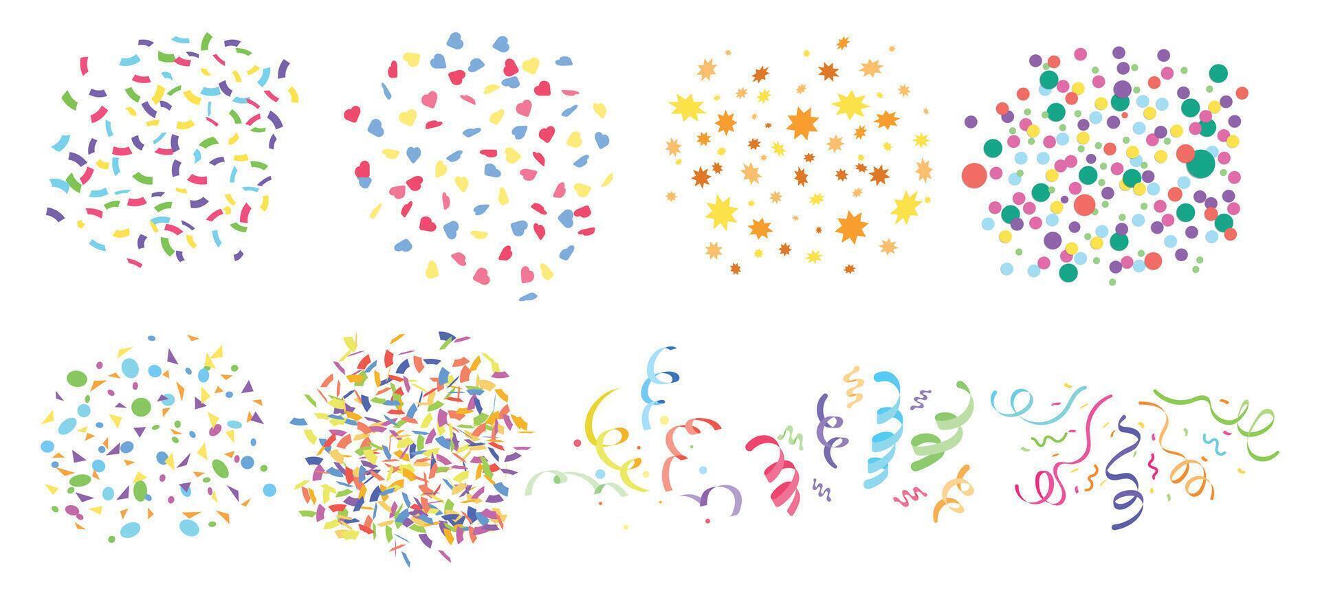 Confetti flat Original Set For Parties vector
