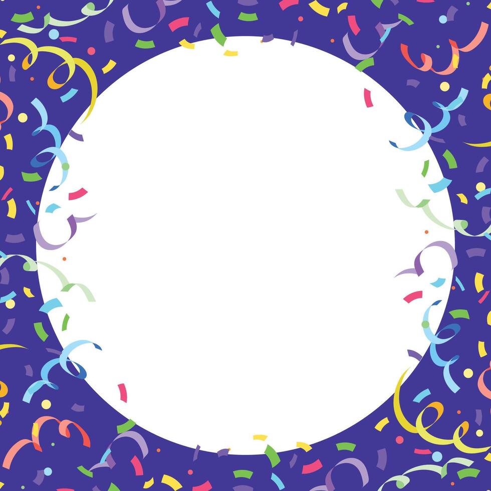 Flat Confetti Frame For every Celebration vector